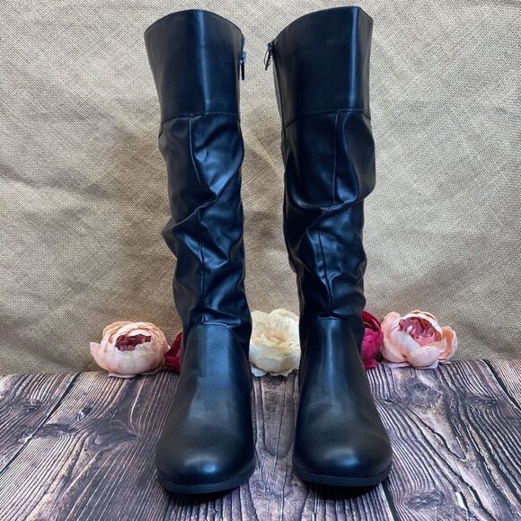 Style & Co Black Wide Calf Kelimae Scrunched Boots - Picture 3 of 8